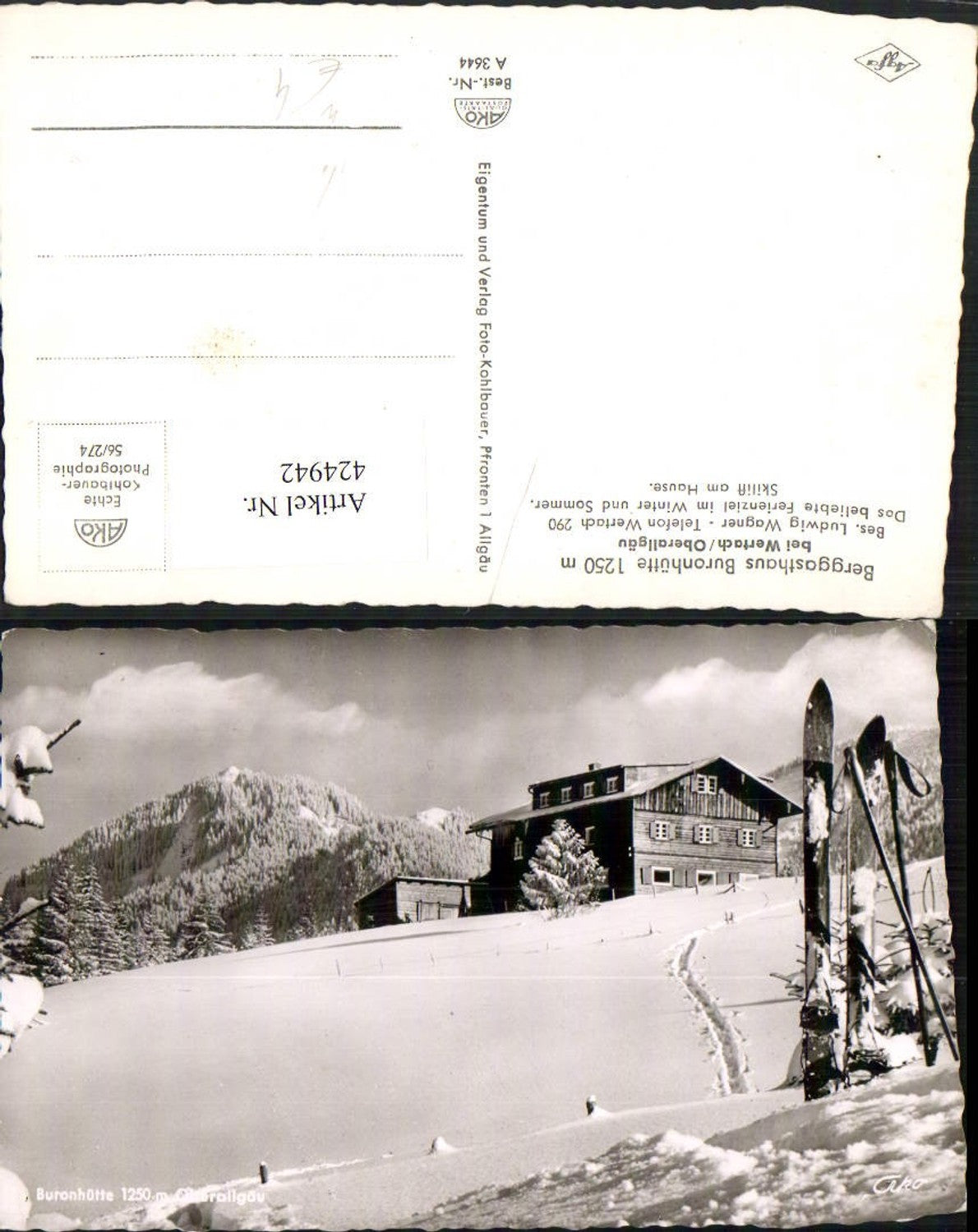 424942,Berggasthaus Buronhütte b. Wertach im Allgäu Winterbild