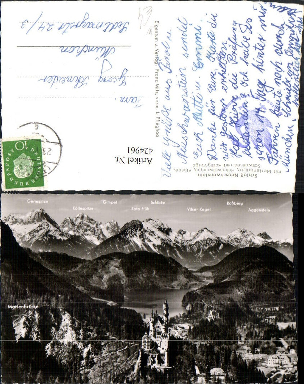 424961,Schloss Neuschwanstein b. Füssen Bergkulisse