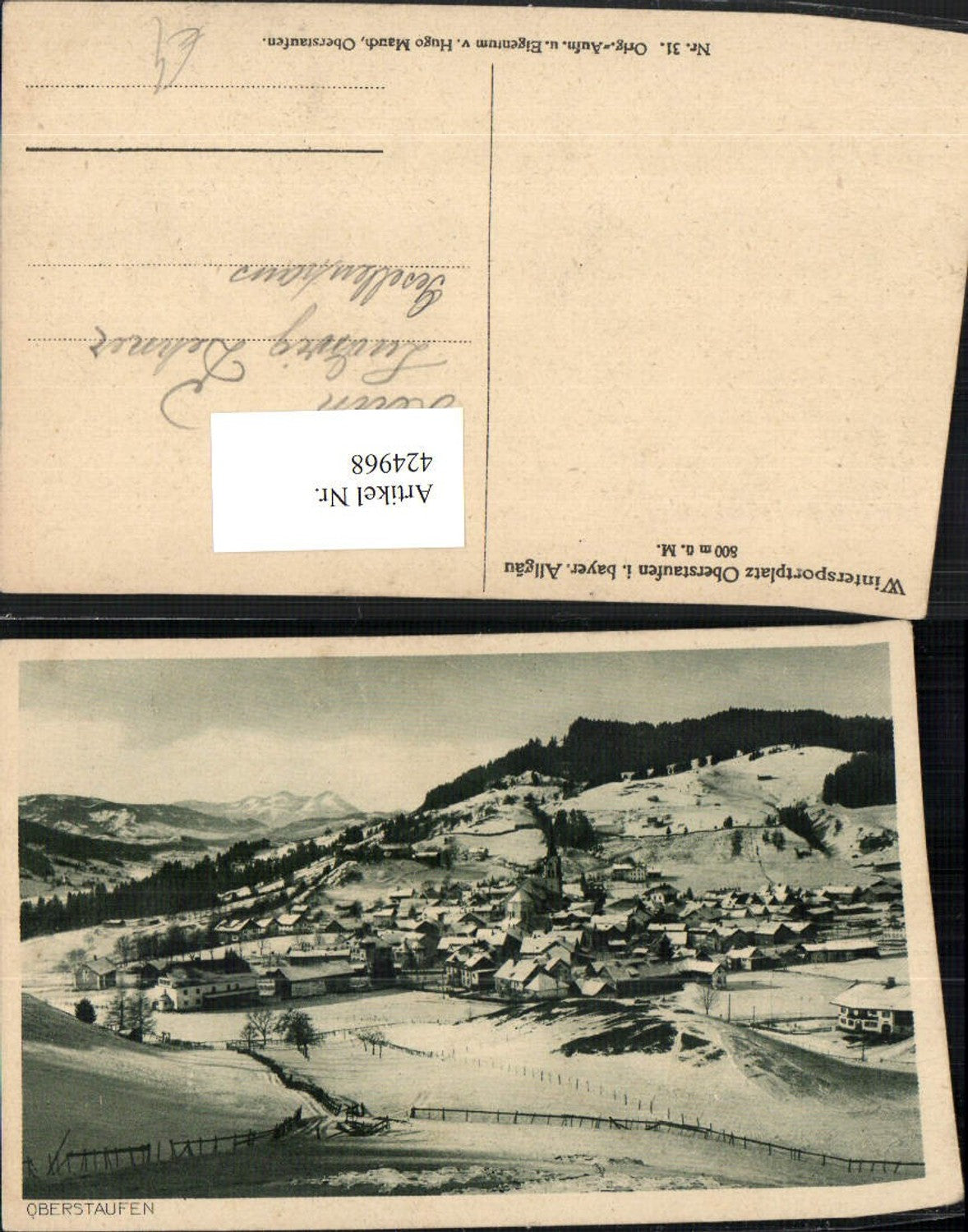 424968,Oberstaufen im Allgäu Totale Winterbild