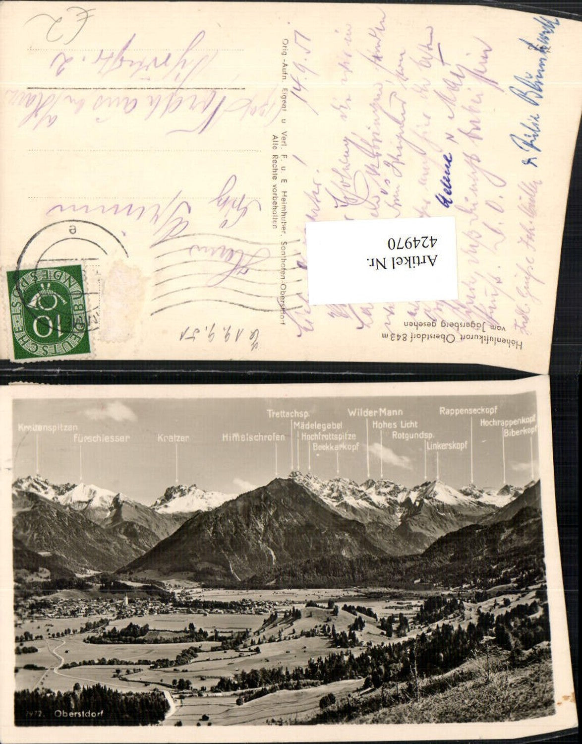 424970,Oberstdorf Totale vom Jägersberg Bergkulisse