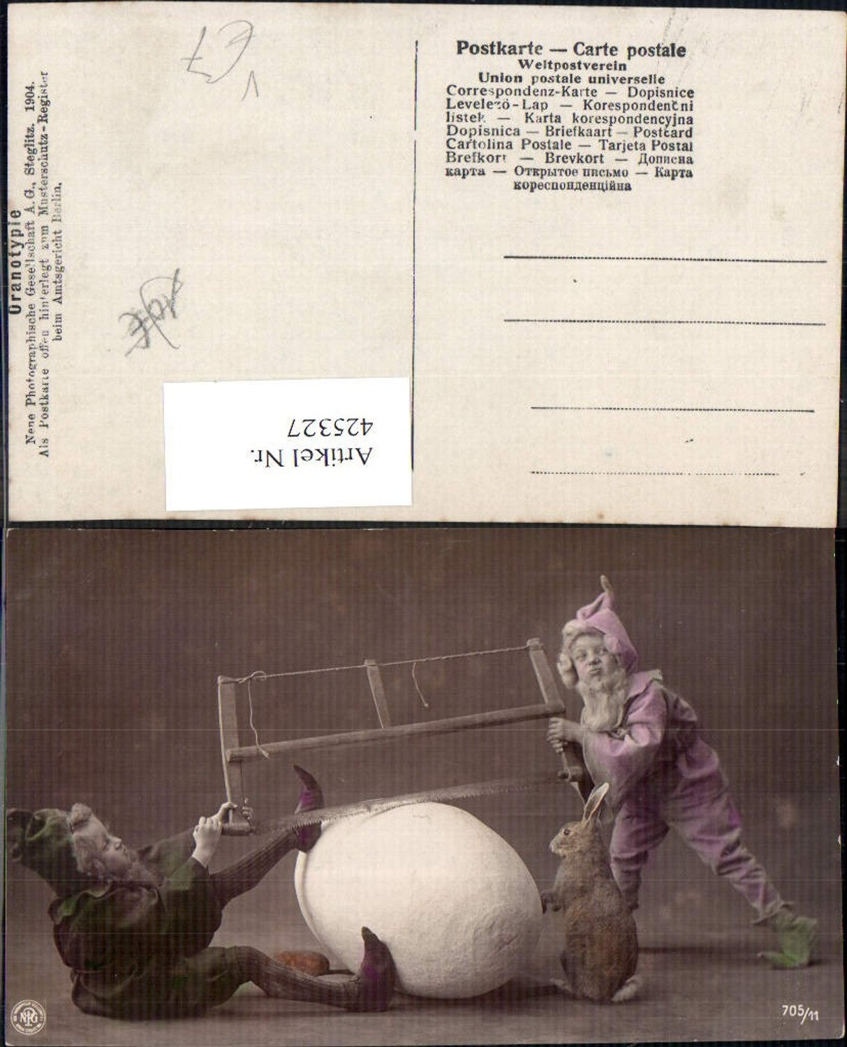 425327,Zwerge sägen Osterei Ei Hase Fabelwesen pub NPG 705/11