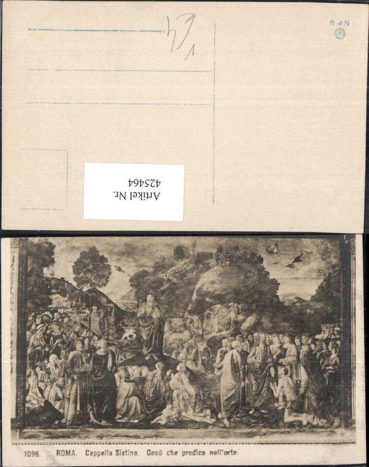 425464,Künstler Ak Roma Rom Cappella Sistina Gesu che predirca nell orteo Religion pub NPG 1096