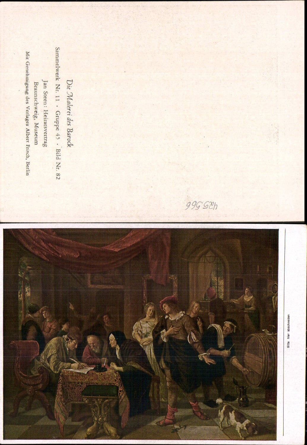 425566, Artist Ak Jan Steen Marriage Contract Baroque