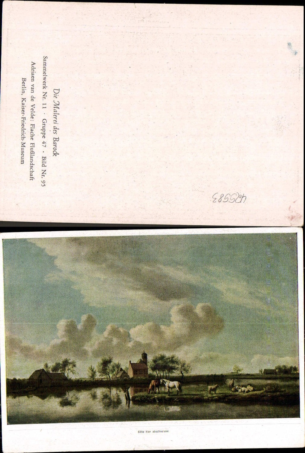 425583,Künstler Ak Adriaen van de Velde Flache Flusslandschaft Barock