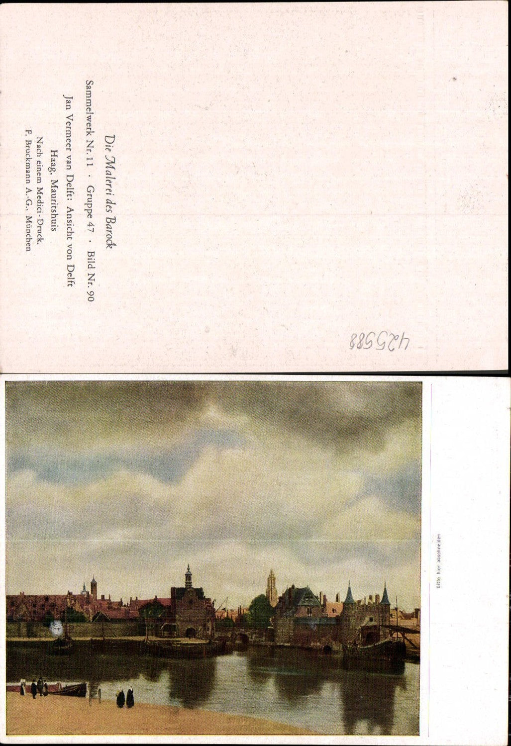 425588,Künstler Ak Jan Vermeer van Delft Ansicht v. Delft Schiff Barock