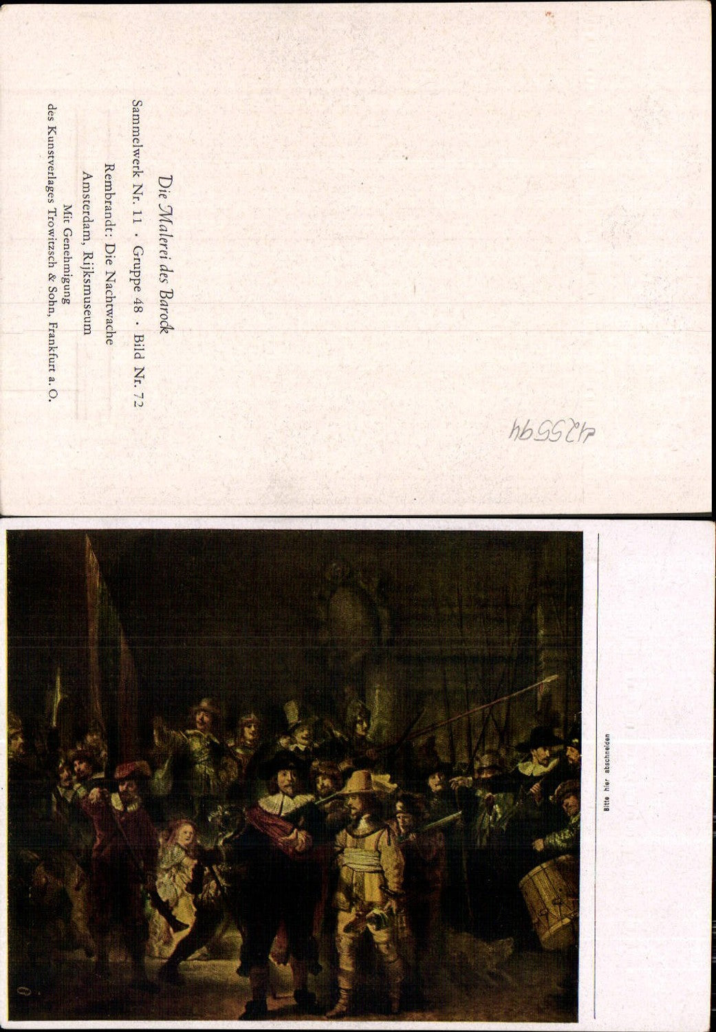 425594,Künstler Ak Rembrandt Die Nachtwache Barock