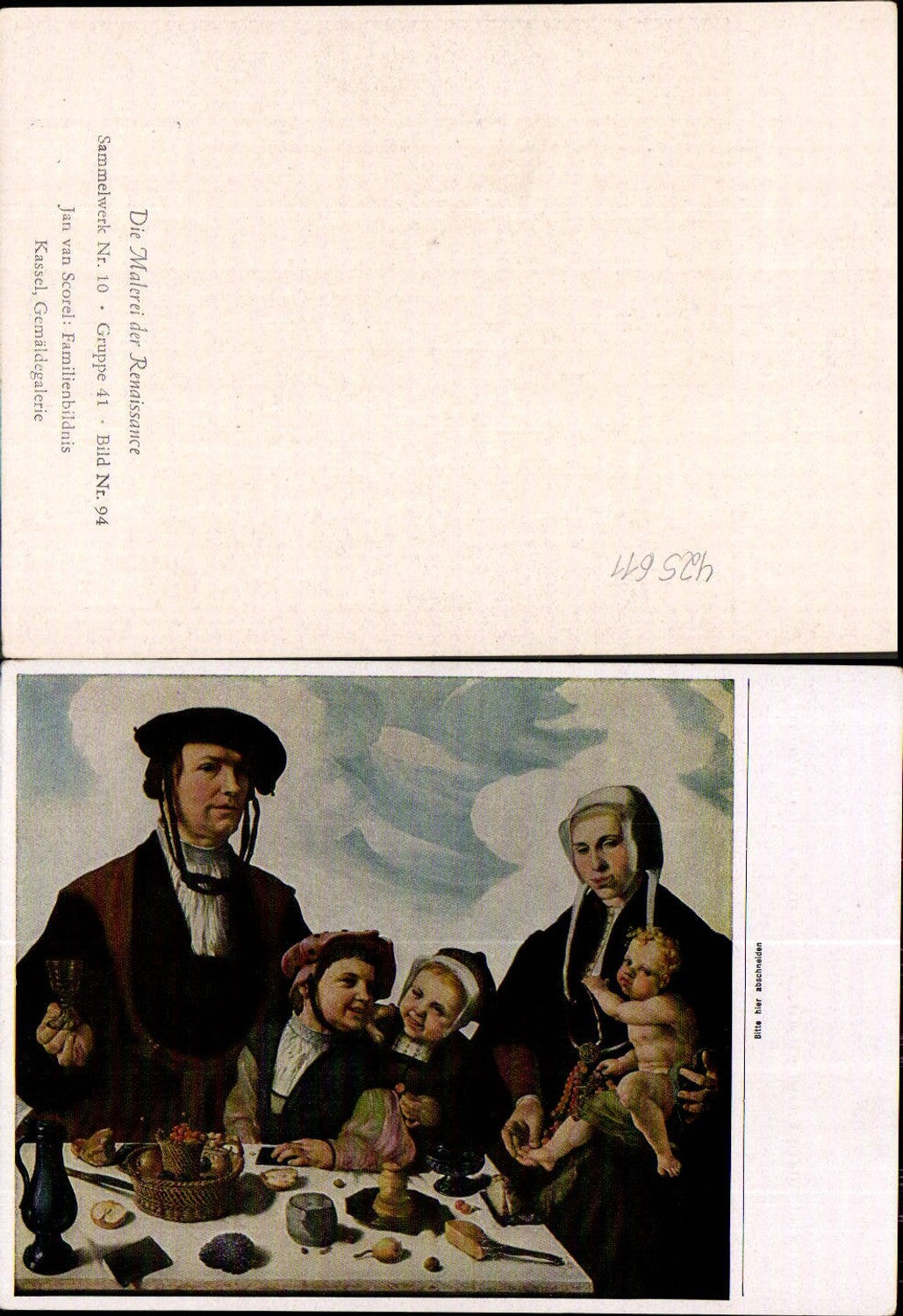 425611,Künstler Ak Jan van Scorel Familienbildnis Tisch Essen Renaissance