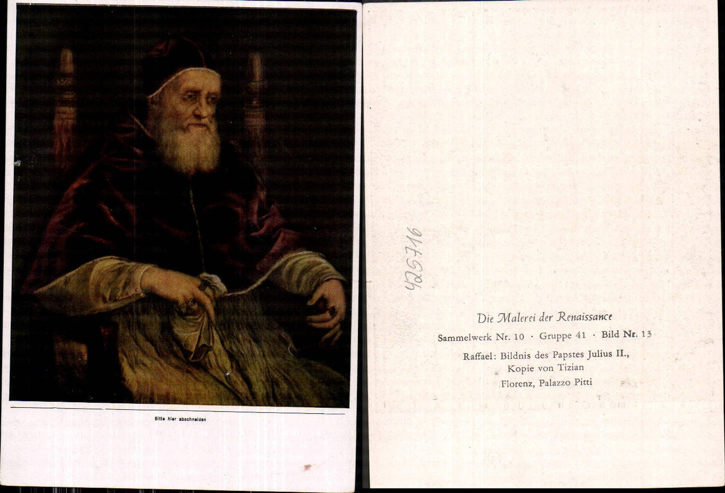 425716,Künstler Ak Raffael Bildnis des Papstes Julius II Renaissance