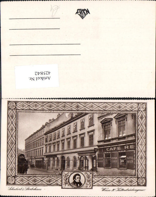 425842,Schubert Sterbehaus Wien Kettenbrückengasse Portrait Komponist Musik