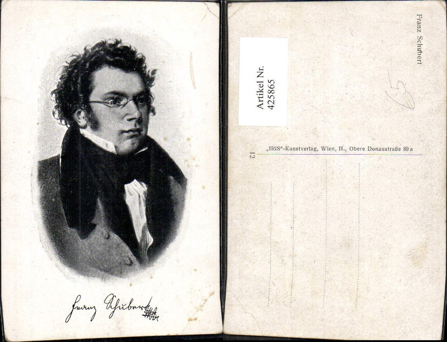425865,Künstler Ak Franz Schubert Portrait Komponist