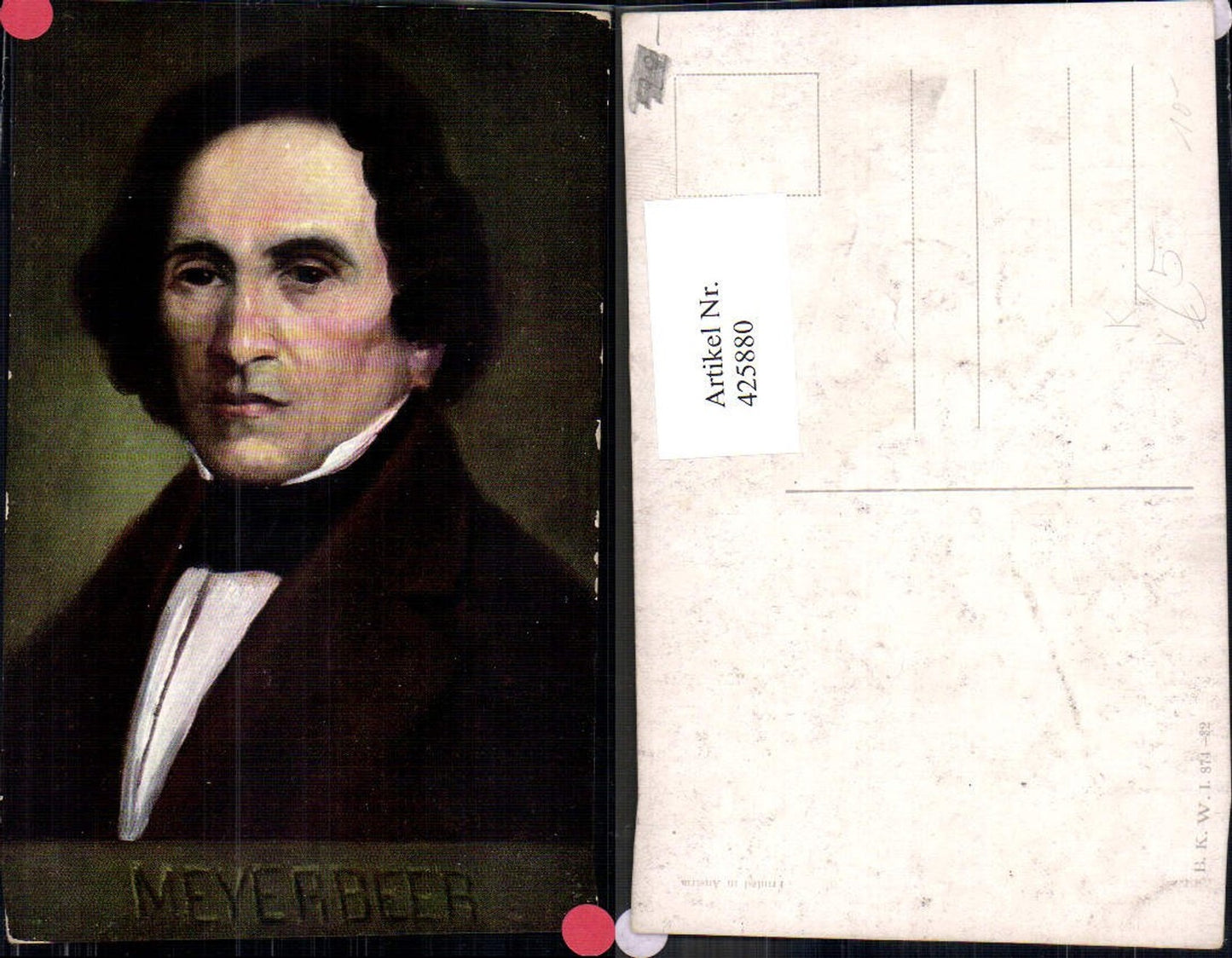 425880,Künstler Ak Giacomo Meyerbeer Komponist pub B.K.W.I. 874/32