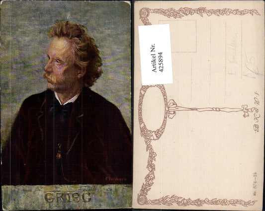 425894,Künstler Ak Eichhorn Edvard Grieg Komponist Pianist Musik pub B.K.W.I. 874/24