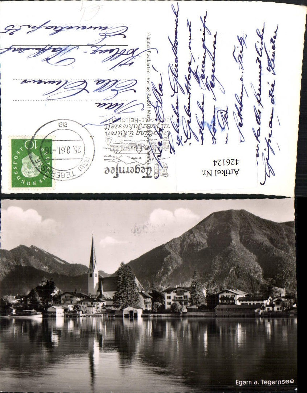 426124,Egern am Tegernsee Totale Kirche Bergkulisse
