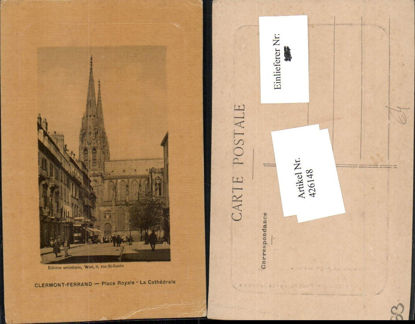 426148,Auvergne Puy-de-Dome Clermont-Ferrand Place Royale La Cathedrale Kirche