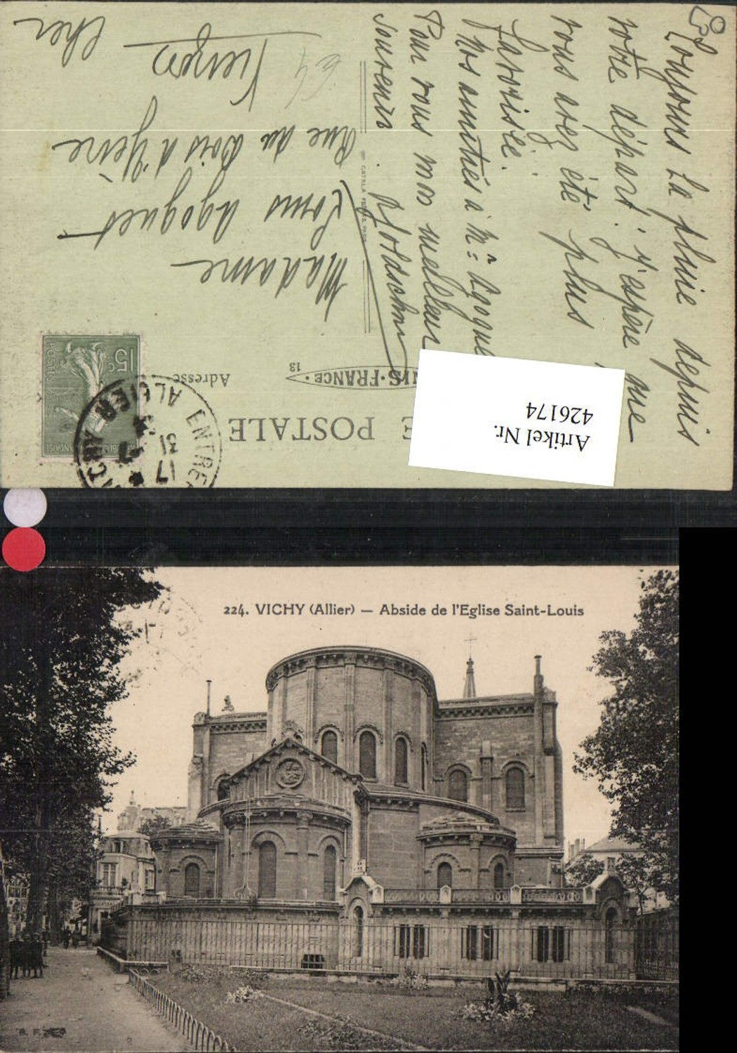 426174,Auvergne Allier Vichy Abside de l'Eglise Saint-Louis Kirche