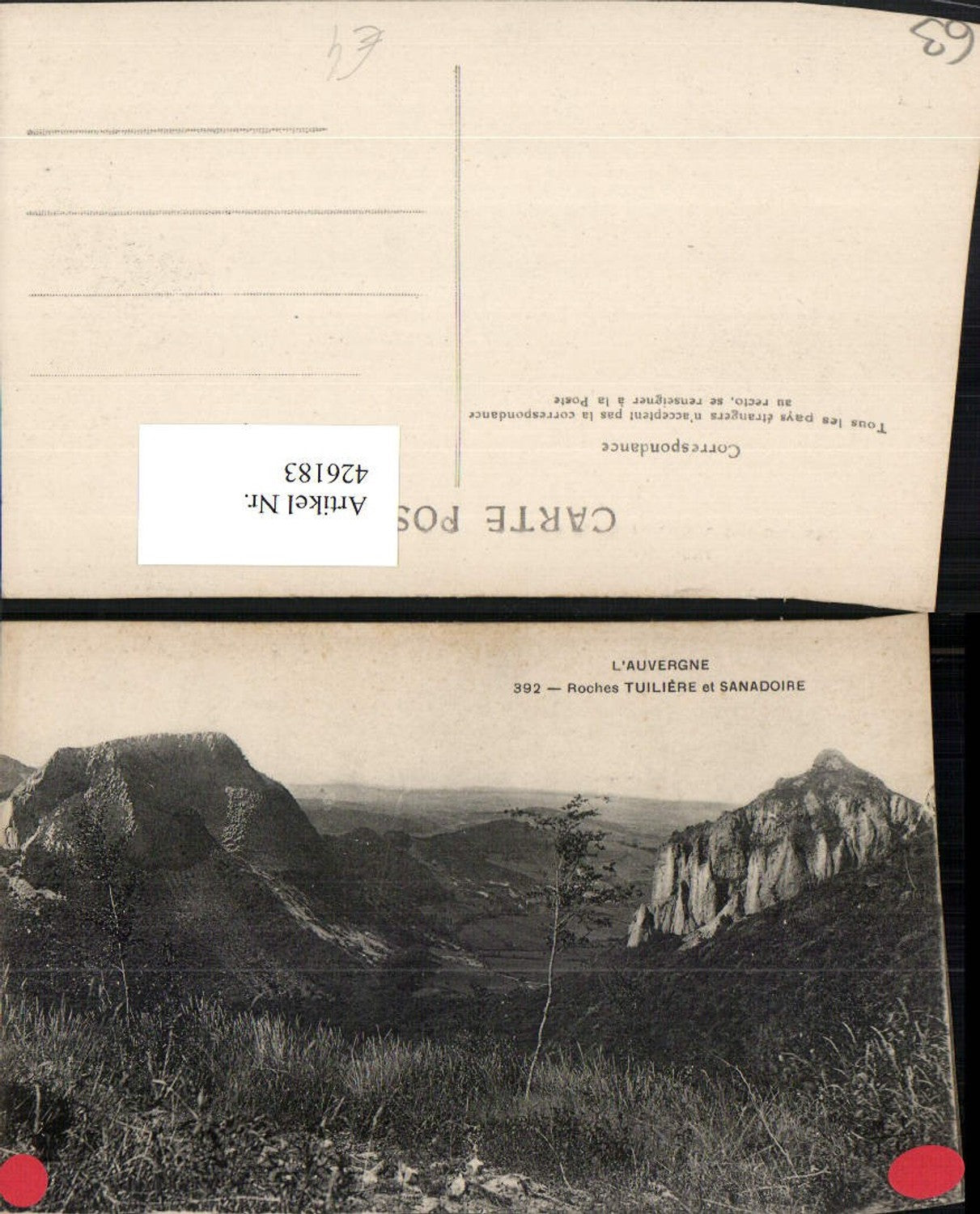 426183,Auvergne Puy-de-Dome Roches Tuiliere et Sanadoire Landschaft