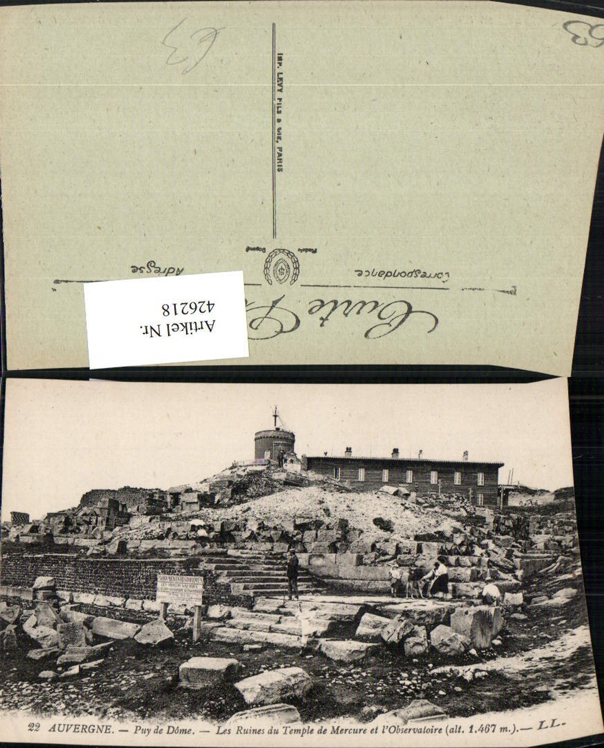 426218,Auvergne Puy-de-Dome Les Ruines du Temple de Mercure et Observatoire Ruine