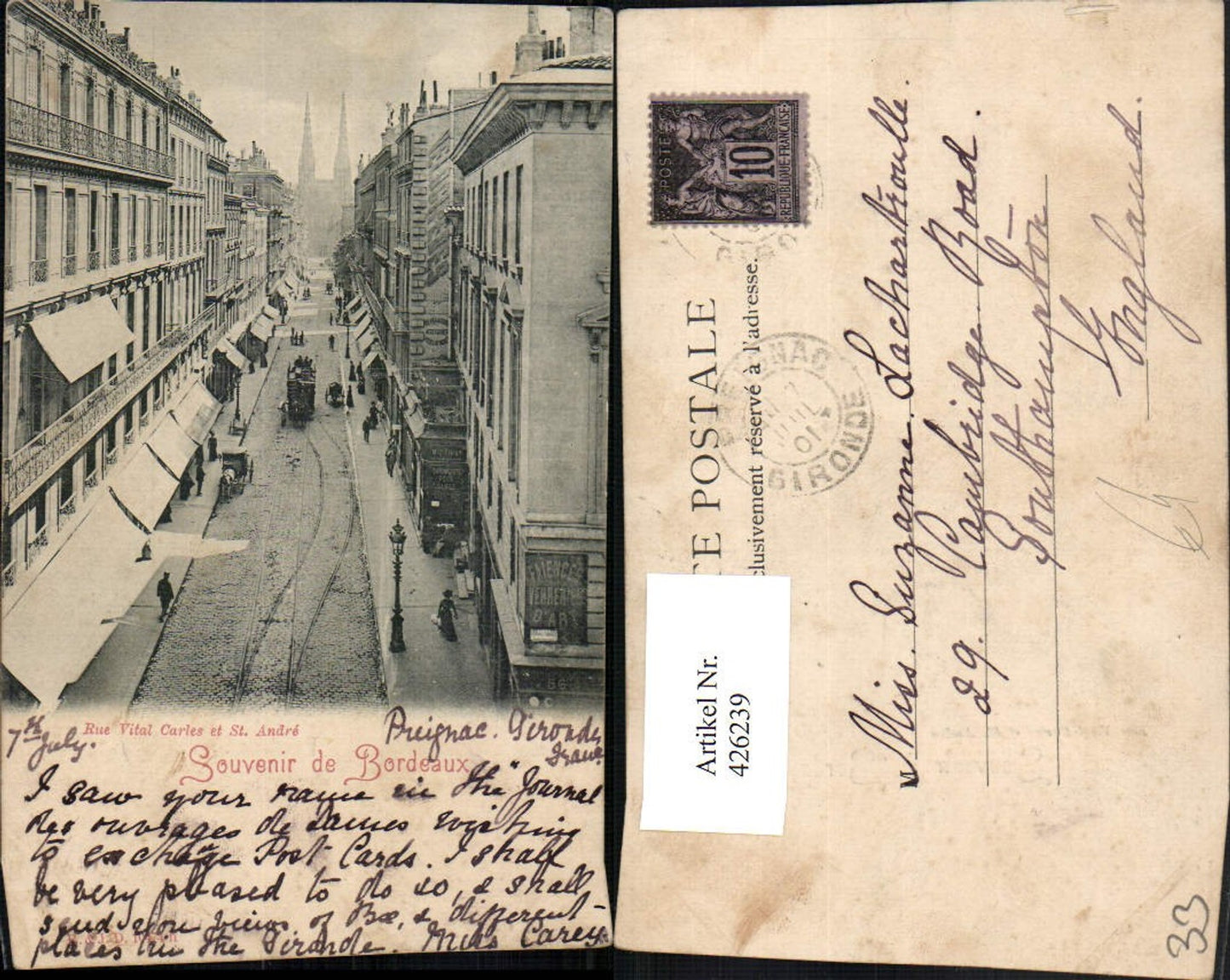426239,Aquitanien Gironde Bordeaux Rue Vital Carles et St. Andre Straße Geschäfte