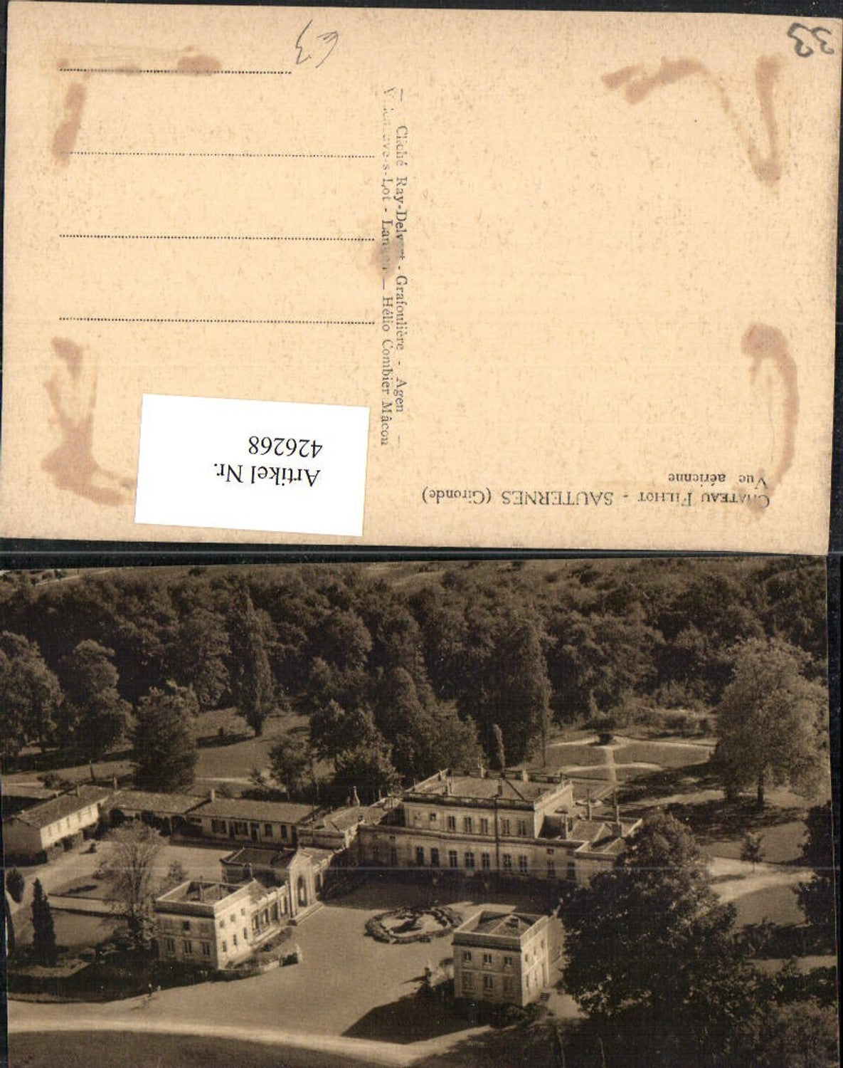 426268,Aquitanien Gironde Sauternes Chateau Filhot Schloss