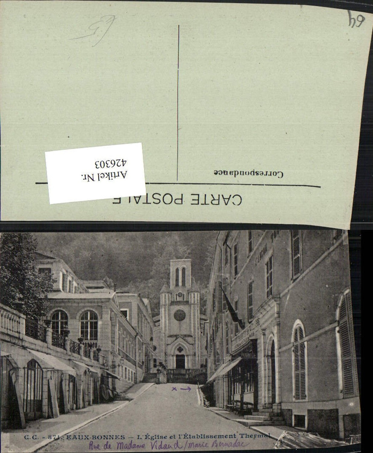 426303,Aquitanien Pyrenees-Atlantiques Eaux-Bonnes Eglise et Etablissement Thermal Kirche