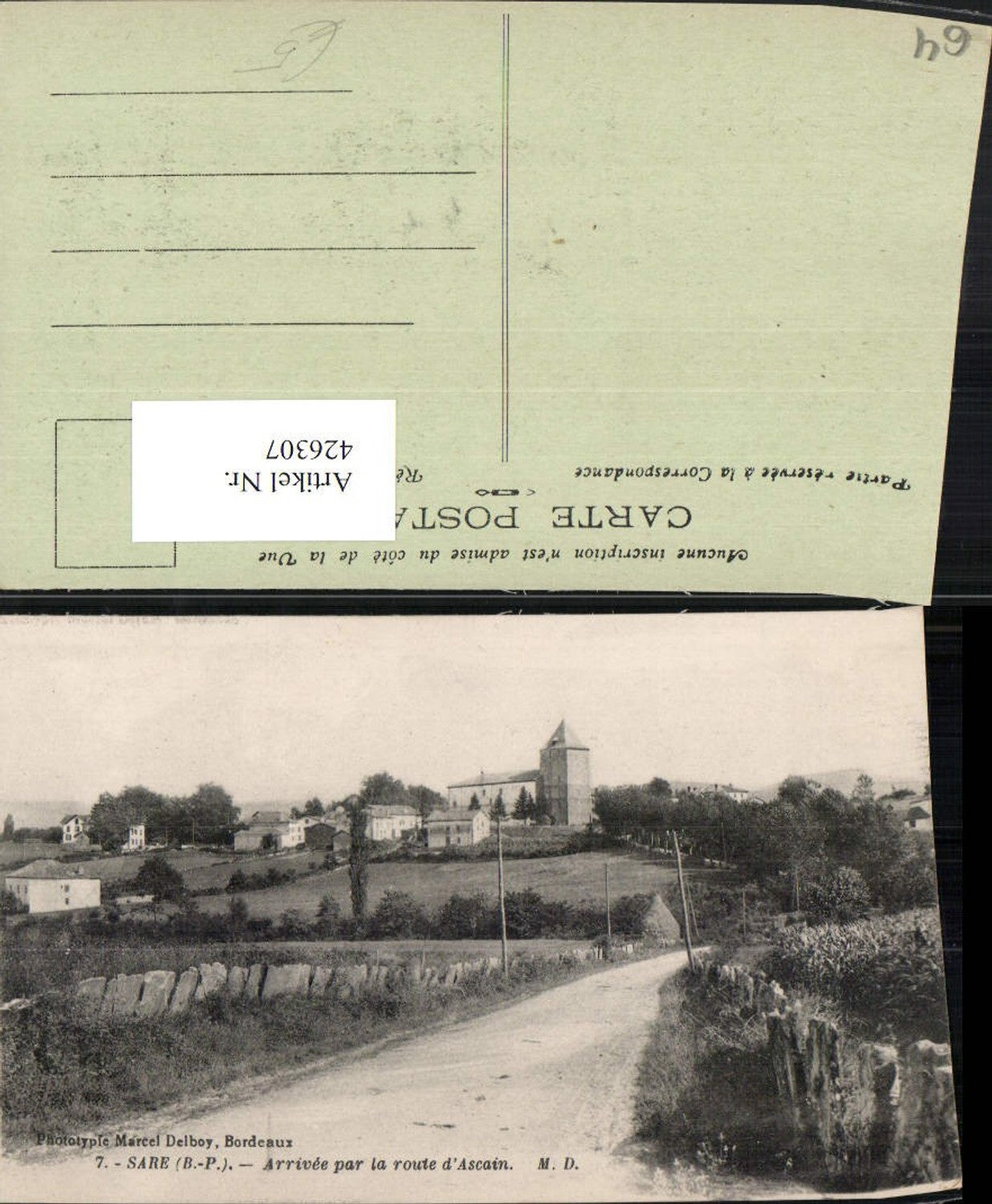 426307,Aquitanien Pyrenees-Atlantiques Sare Arrivee par la route Ascain Teilansicht