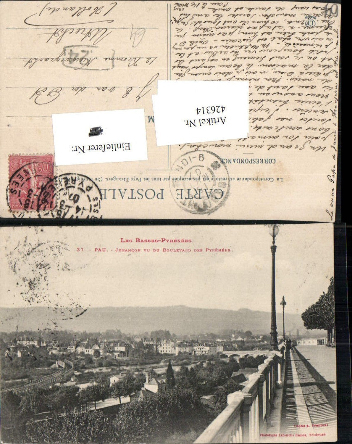 426314,Aquitanien Pyrenees-Atlantiques Pau Jurancon vu du Boulevard des Pyrenees Teilansicht