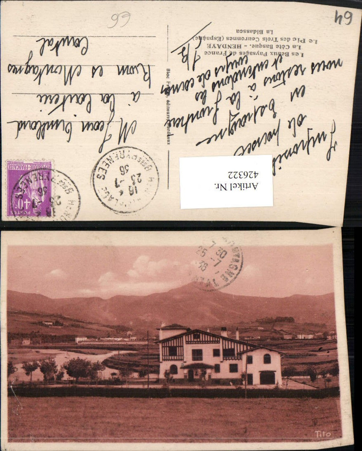 426322,Aquitanien Pyrenees-Atlantiques Hendaye Le Pic des Trois Couronnes Haus