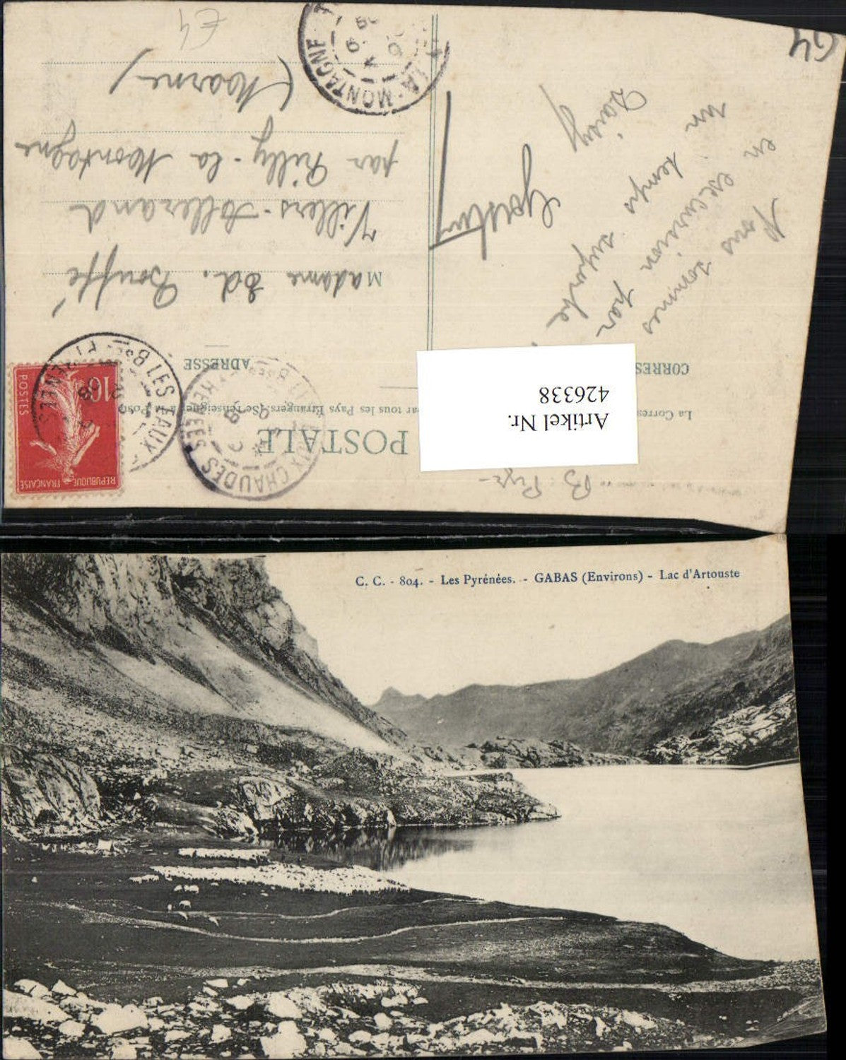 426338,Aquitanien Pyrenees-Atlantiques Gabas Lac d'Artouste See Bergkulisse