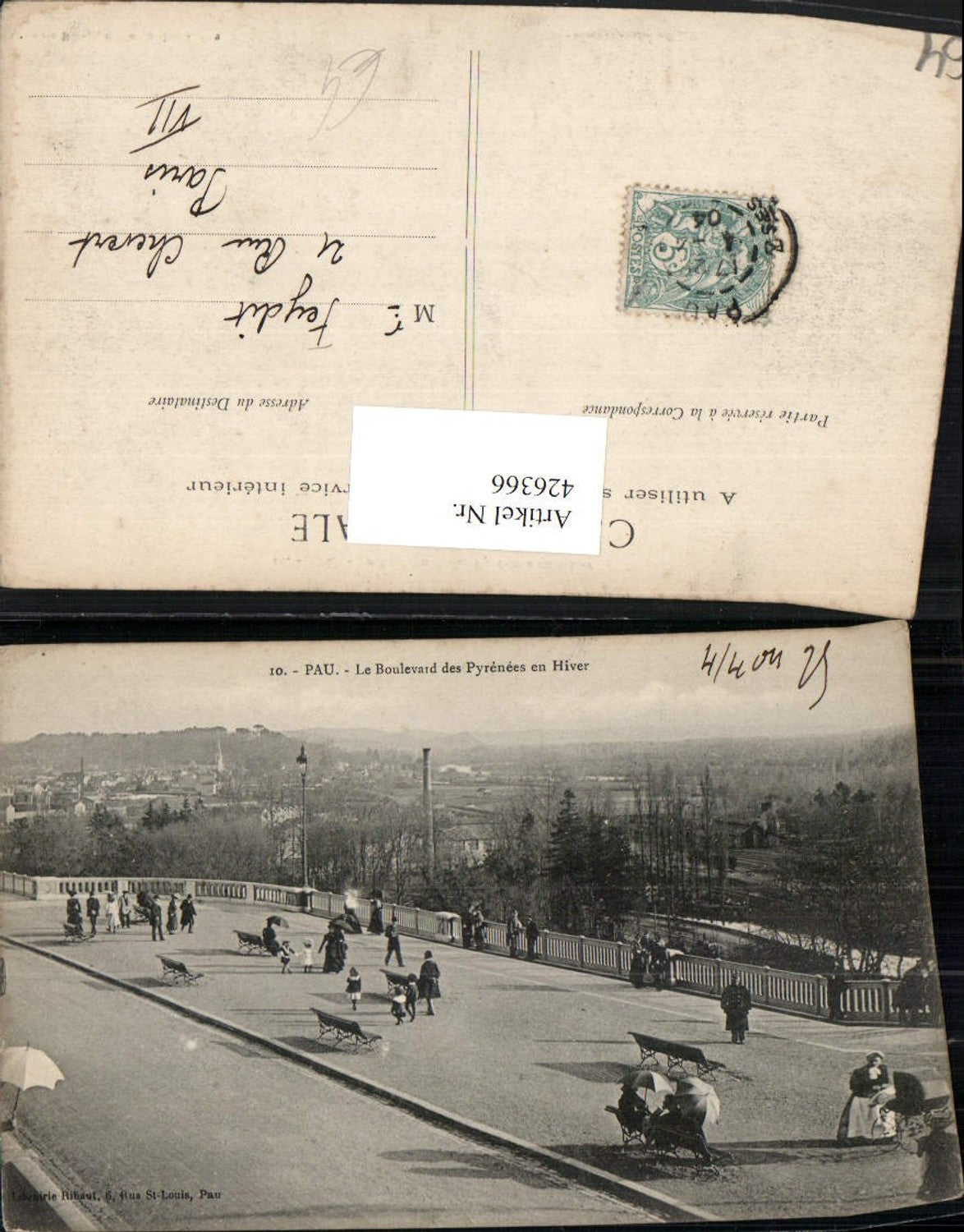 426366,Aquitanien Pyrenees-Atlantiques Pau Le Boulevard des Pyrenees en Hiver