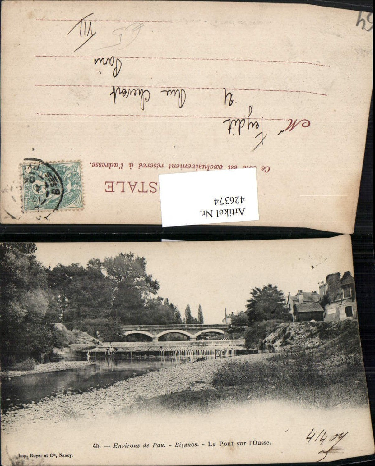 426374,Aquitanien Pyrenees-Atlantiques Pau Bizanos Le Pont sur l'Ousse Brücke