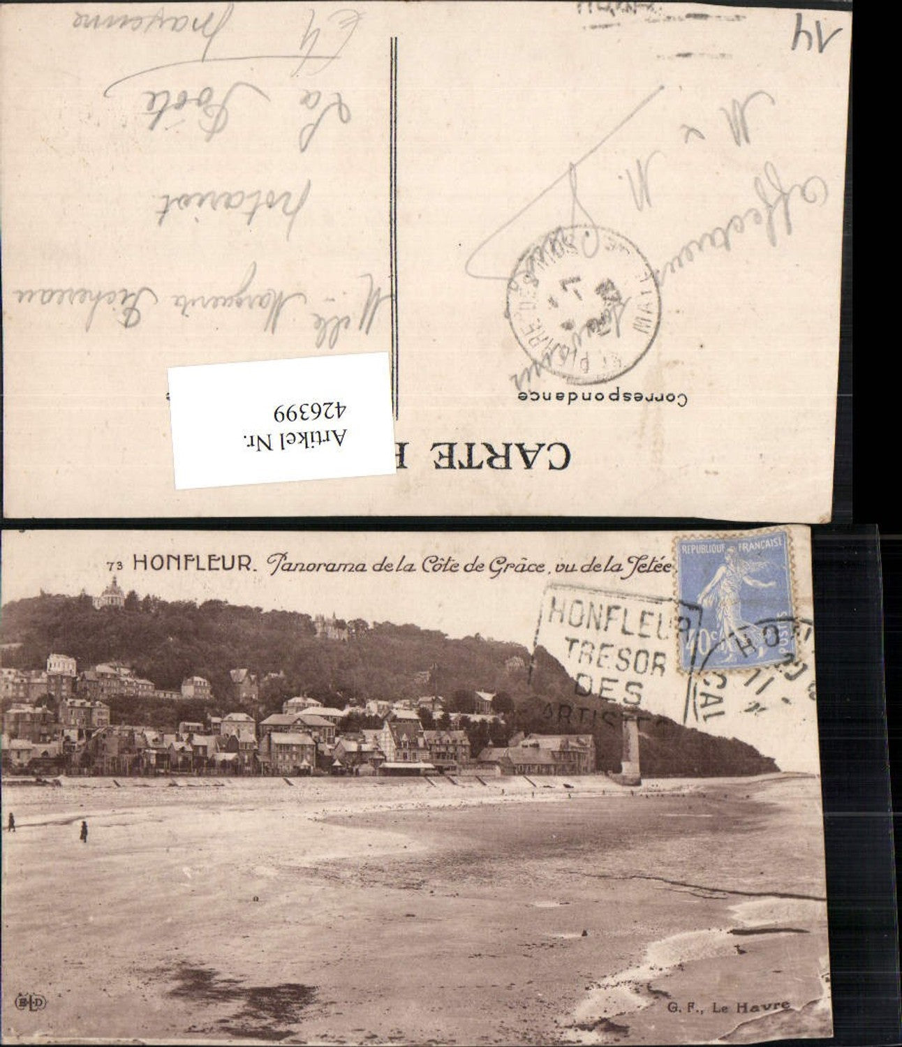 426399,Basse-Normandie Calvados Honfleur Panorama de la Cote de Grace Teilansicht