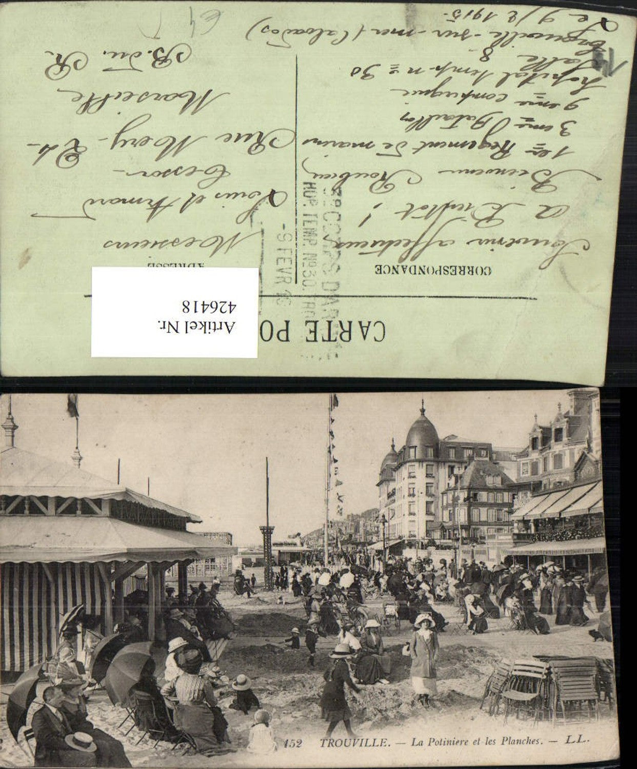 426418,Basse-Normandie Calvados Trouville La Potiniere et les Planches Strand
