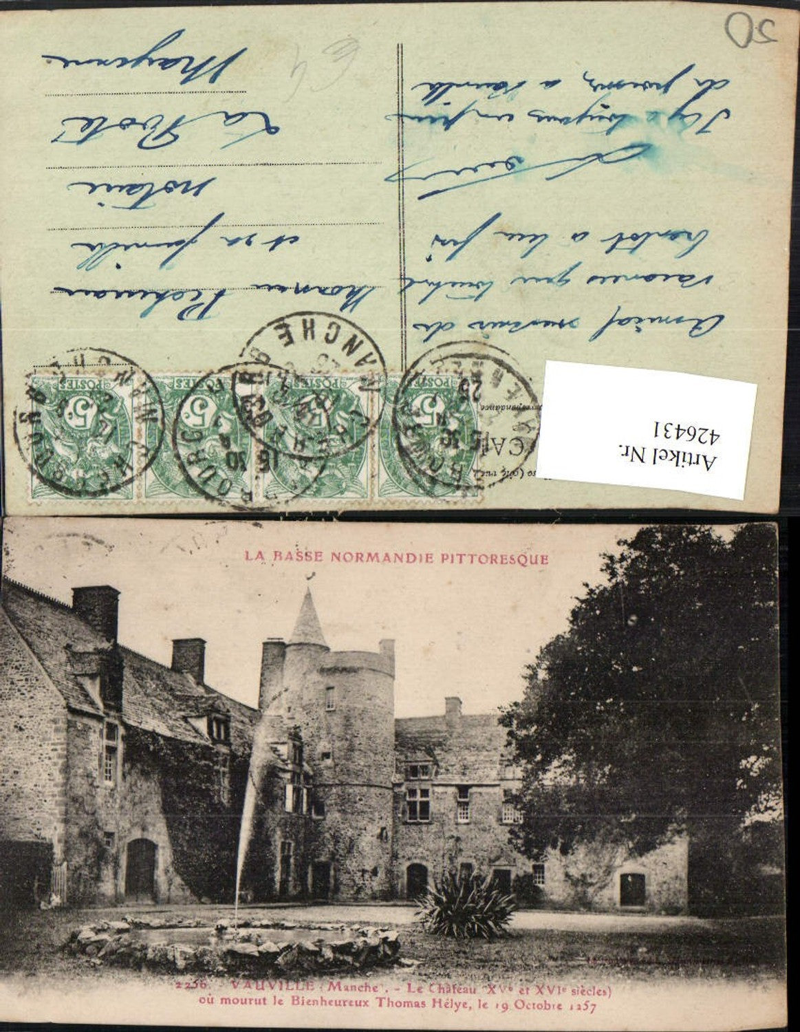 426431,Basse-Normandie Manche Vauville Le Chateau Schloss Brunnen