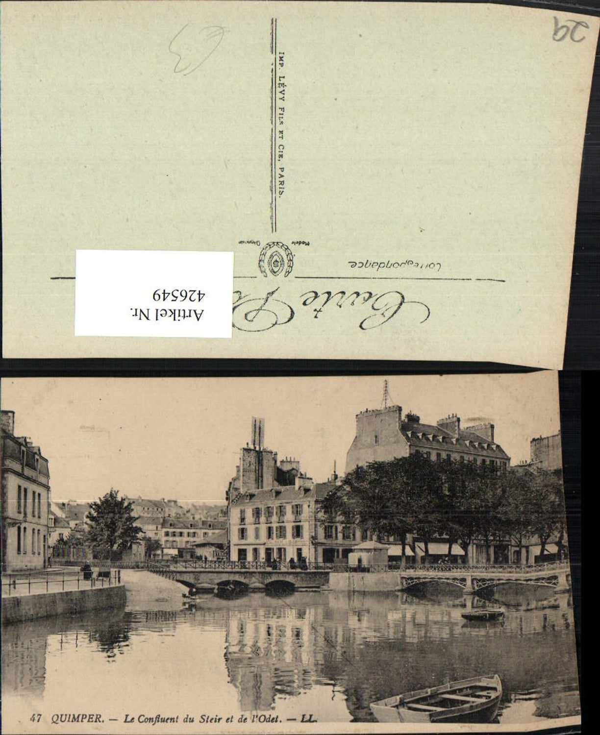 426549,Bretagne Finistere Quimper Le Confluent du Steir et de l'Odet Brücke