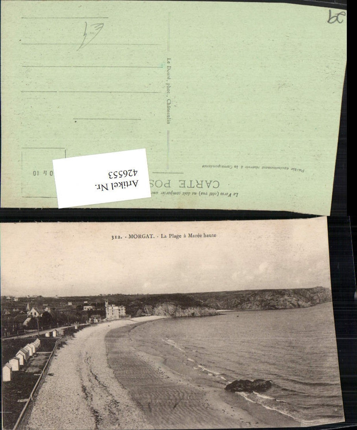 426553,Bretagne Finistere Morgat La Plage a Maree haute Strand