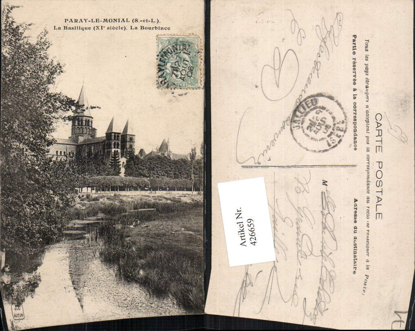 426659,Burgund Saone-et-Loire Paray-le-Monial La Basilique La Bourbince Kirche