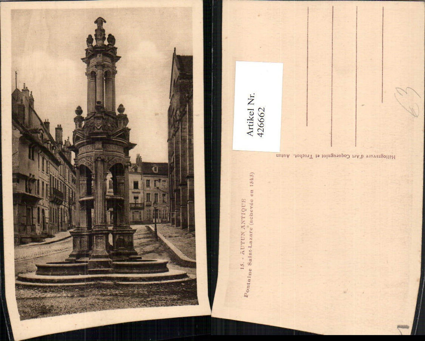 426662,Burgund Saone-et-Loire Autun Fontaine Saint-Lazare Brunnen