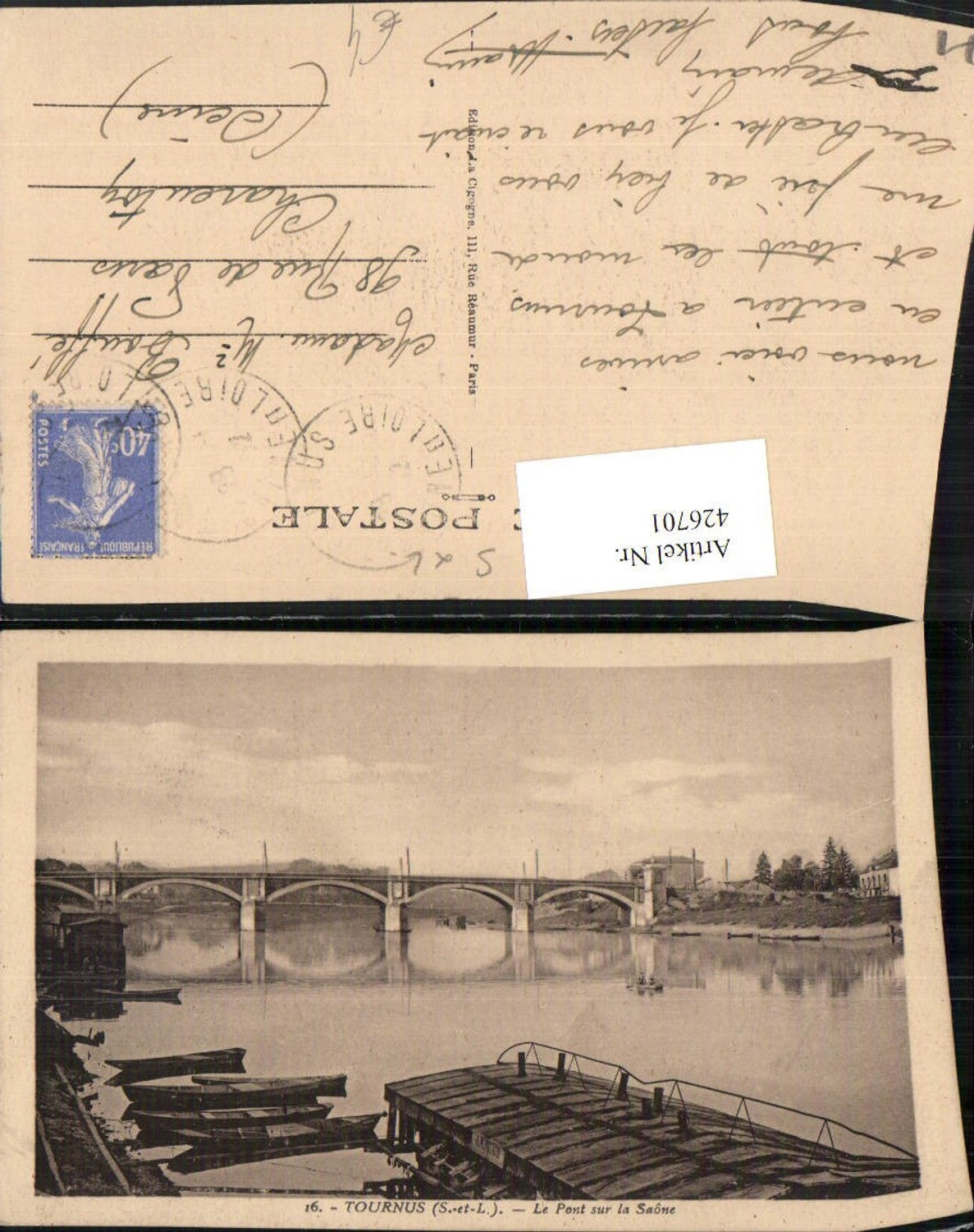 426701,Burgund Saone-et-Loire Tournus Le Pont sur la Saone Brücke