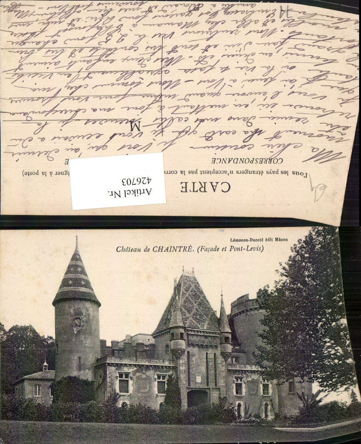 426703,Burgund Saone-et-Loire Chateau de Chaintre Schloss Turm