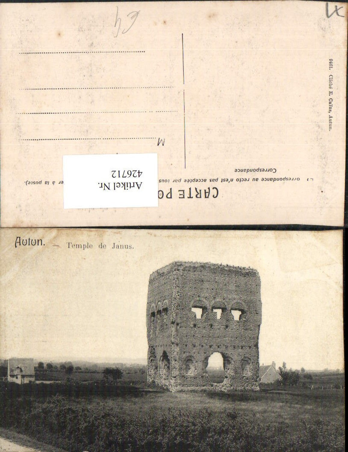 426712,Burgund Saone-et-Loire Autun Temple de Janus Tempel