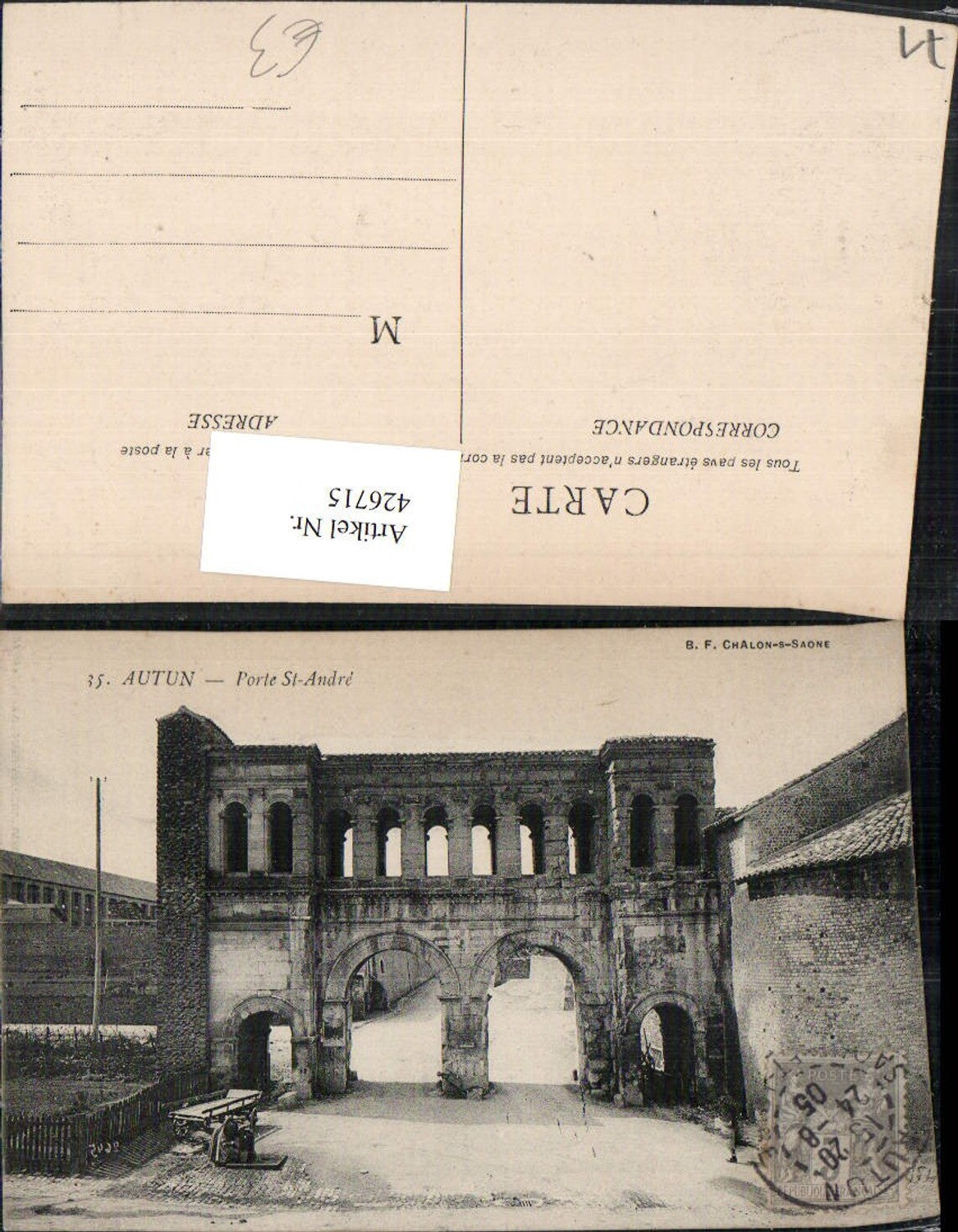 426715,Burgund Saone-et-Loire Autun Porte St-Andre Tor