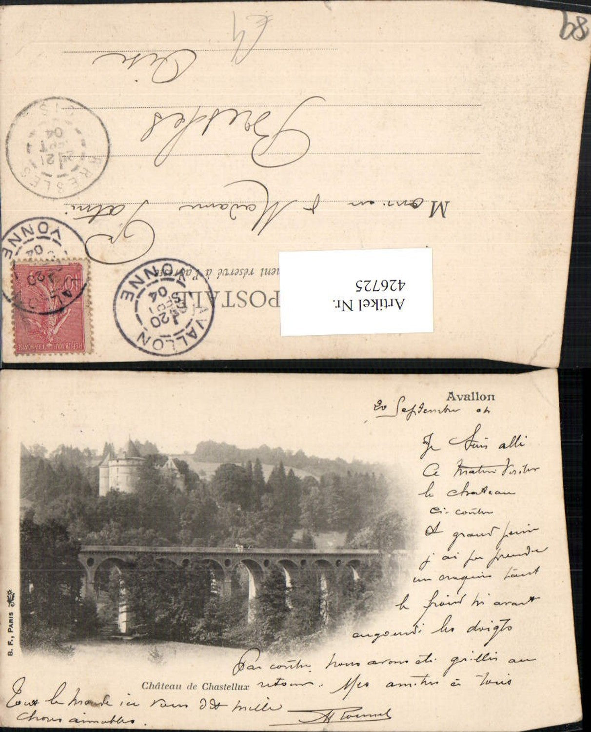 426725,Burgund Yonne Avallon Chateau de Chastellux Schloss Brücke