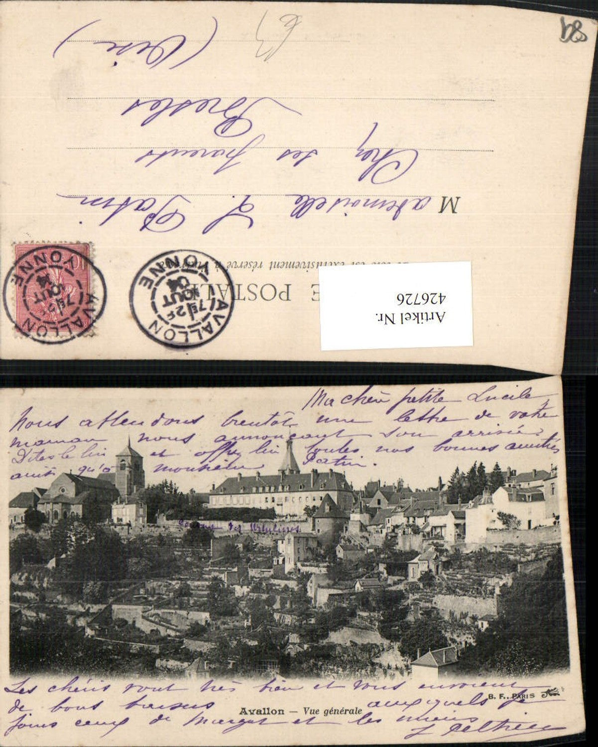 426726,Burgund Yonne Avallon Vue generale Totale