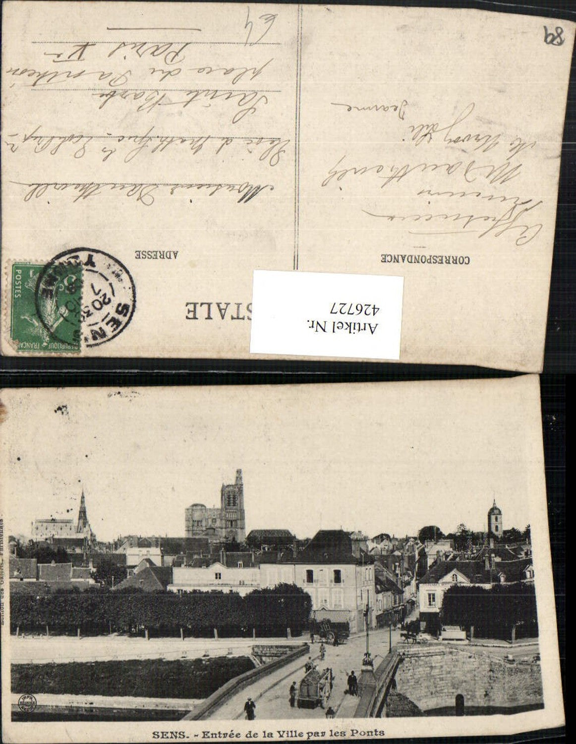 426727,Burgundy Yonne Sens Entree de la Ville par les Ponts partial view