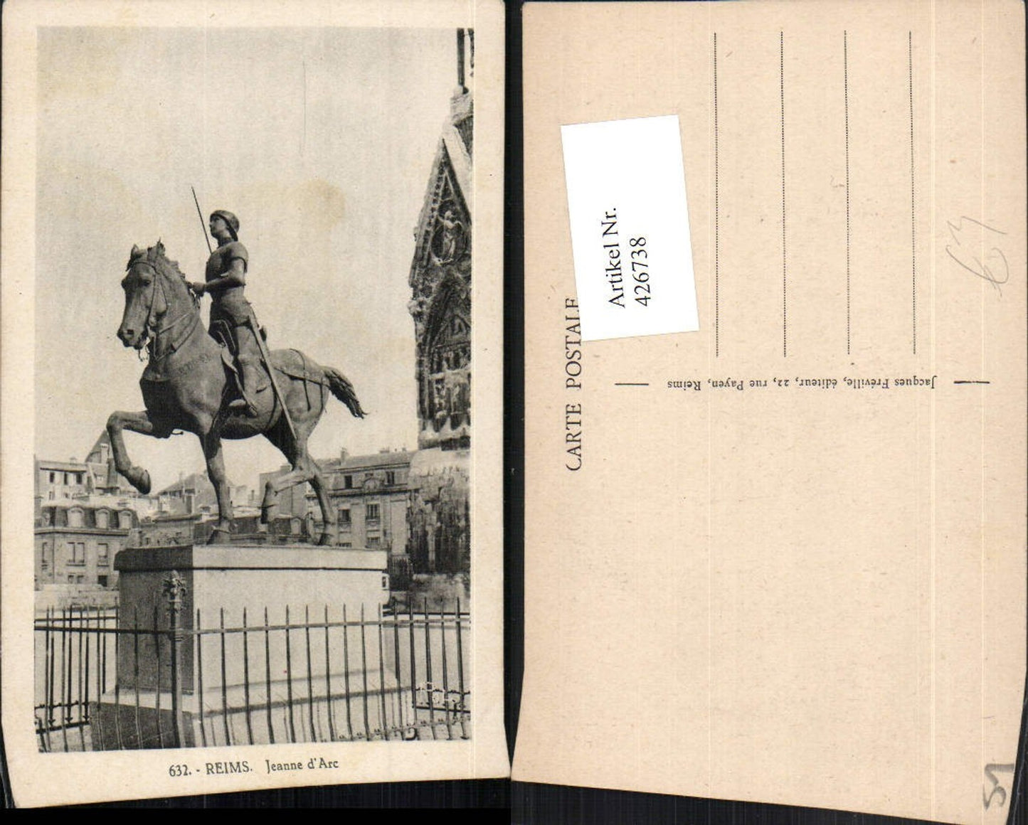 426738,Champagne-Ardenne Marne Reims Jeanne d'Arc Denkmal Statue