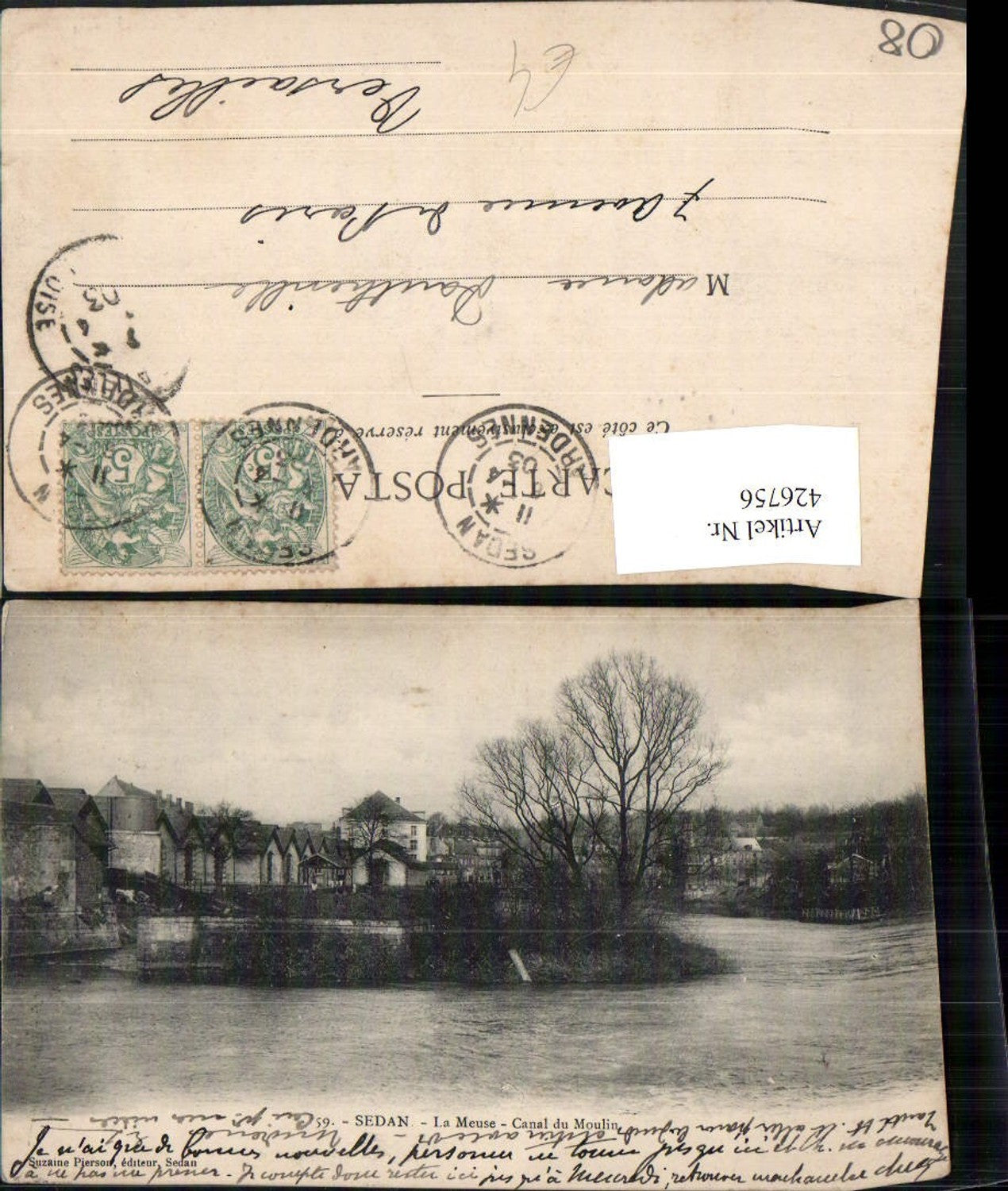 426756,Champagne-Ardenne Ardennes Sedan La Meuse Canal du Moulin Teilansicht