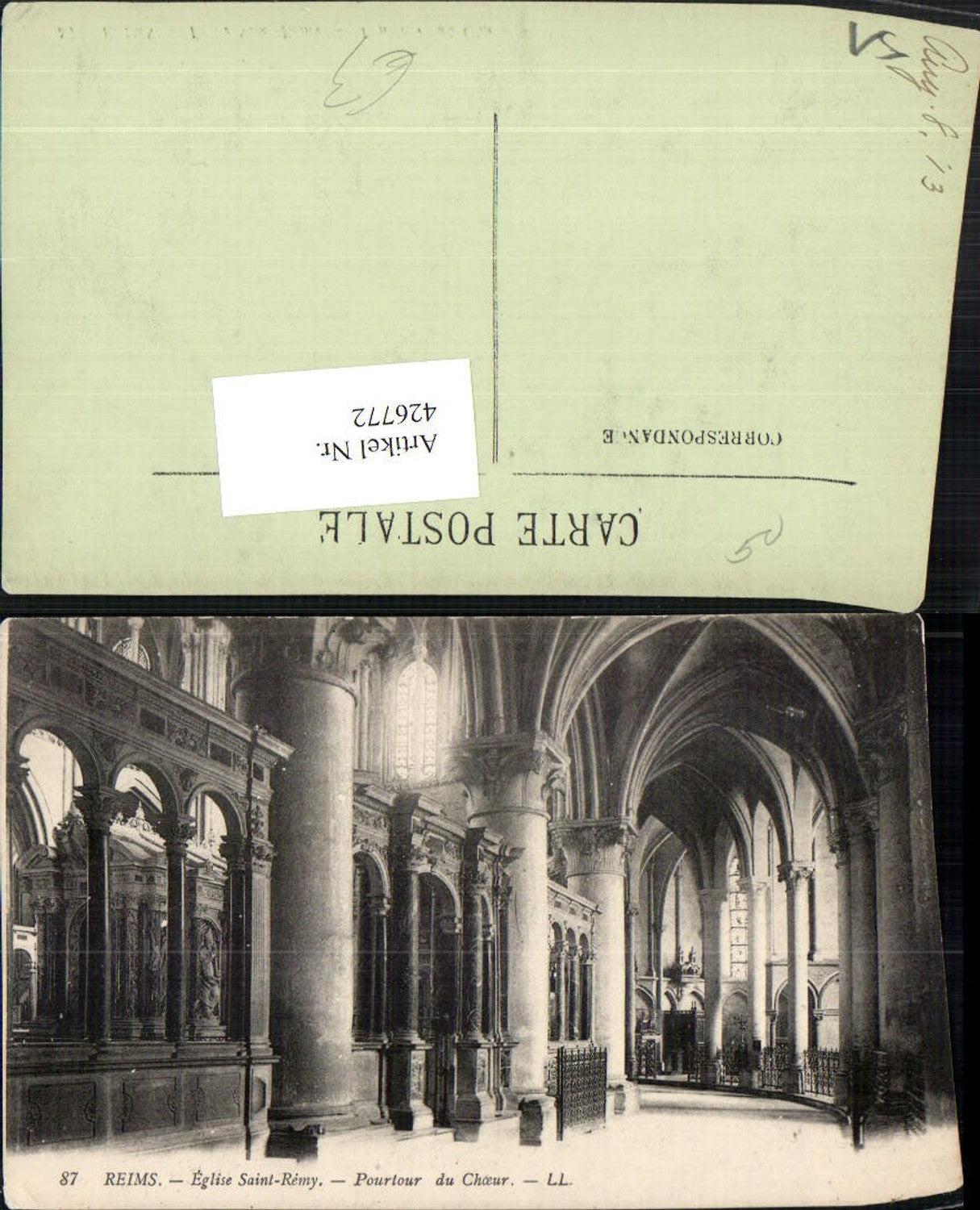 426772,Champagne-Ardenne Marne Reims Eglise Saint-Remy Pourtour du Choeur church