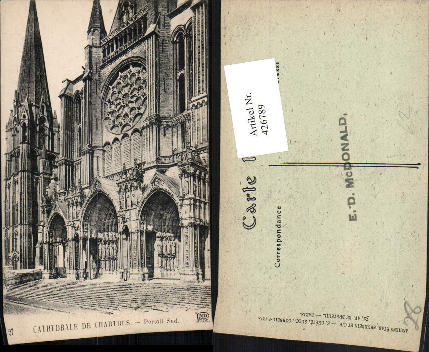 426789,Centre Eure-et-Loir Chartres Cathedrale Church Portal