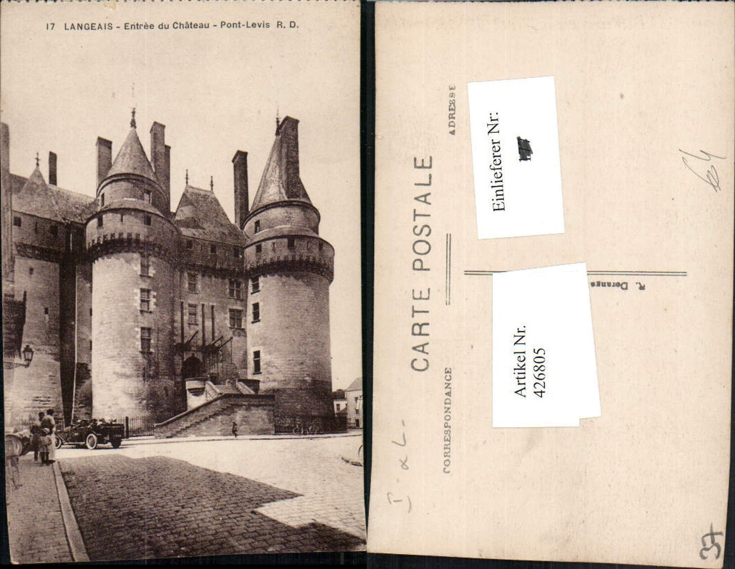 426805,Centre Indre-et-Loire Langeais Entree du Chateau Pont-Levis Schloss