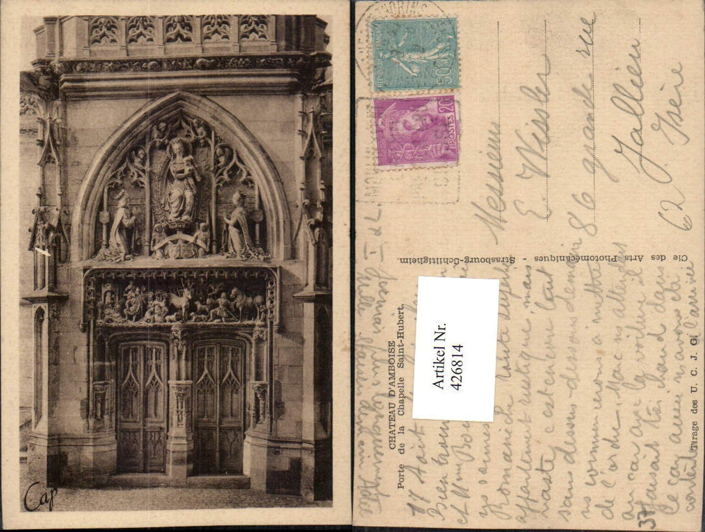 426814,Centre Indre-et-Loire Chateau d'Amboise Porte de la Chapelle Saint-Hubert Kapelle Portal